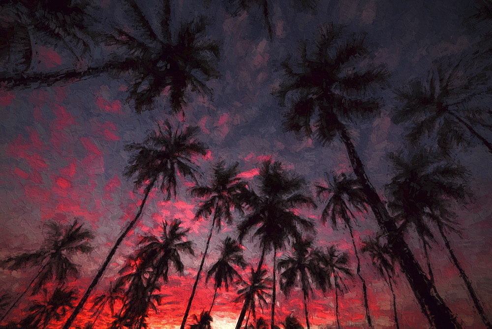 Sunrise At Puuhonua O Hnaunau National Historical Park, Place Of Refuge, Kona, Island Of Hawaii, Hawaii, United States Of America