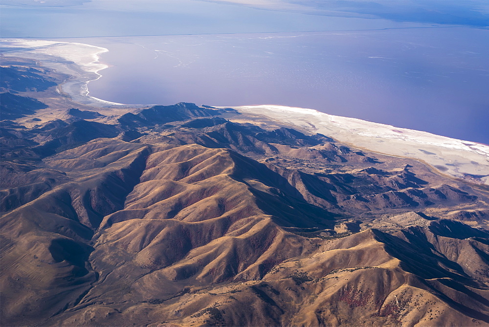 Great Salt Lake Viewed From A Commercial Flight, Salt Lake City, Utah, United States Of America