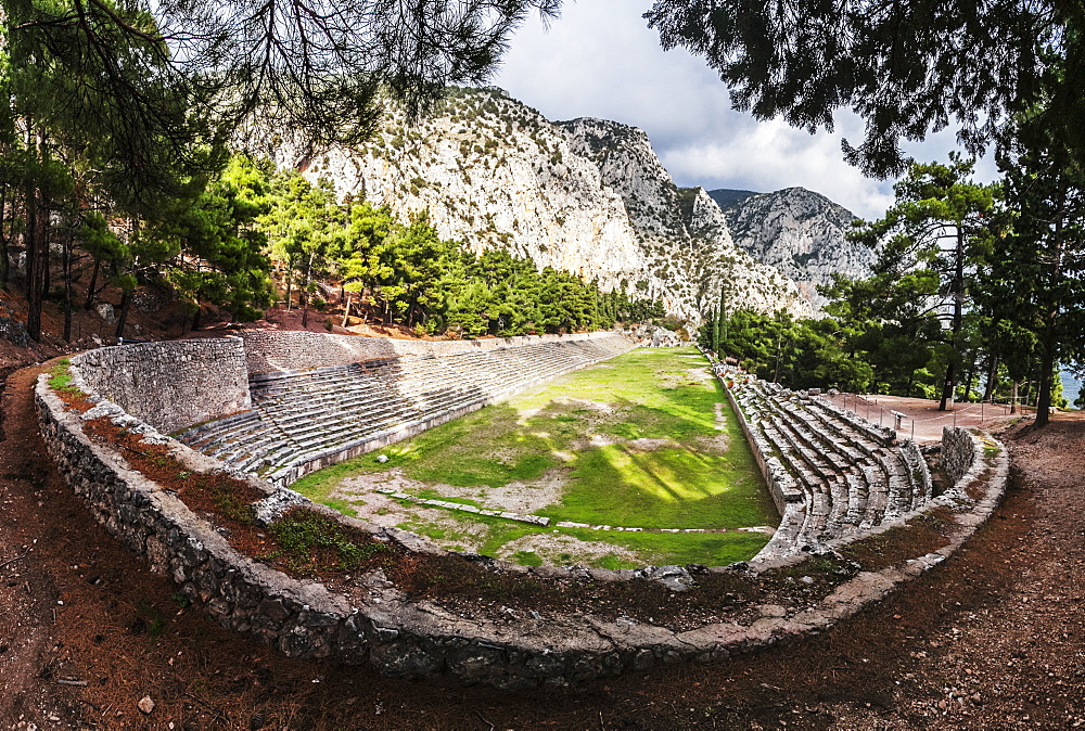 Ruins Of A Racing Track And Seating, Delphi, Greece