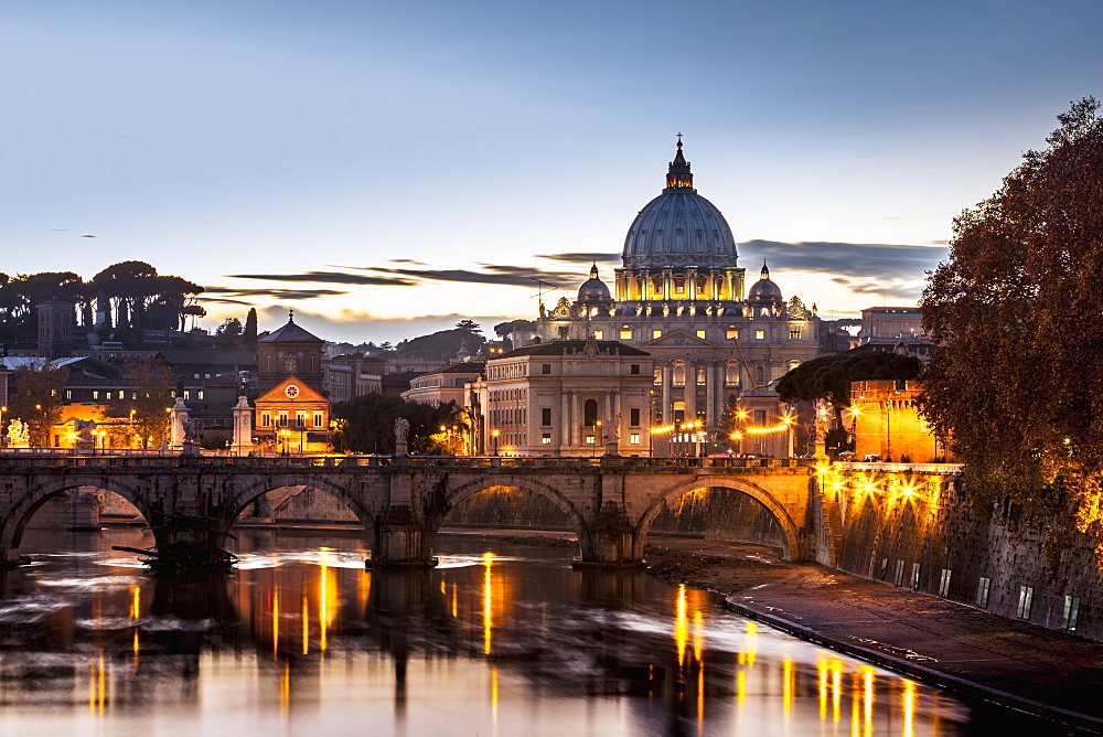 Saint Peter's Basilica, The World's Largest Church, At Sunset, Vatican City, Italy