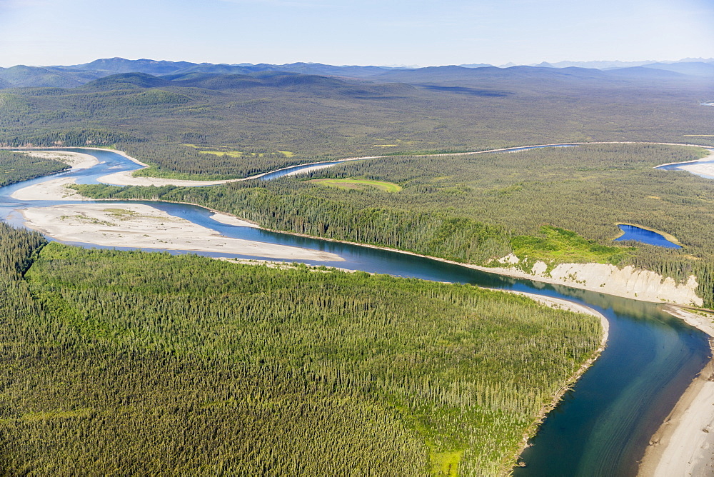 Aerial View Of The Foothills Of The Brooks Range Junction Of The Koyukuk And John Rivers, Brooks Range, Alaska, United States Of America