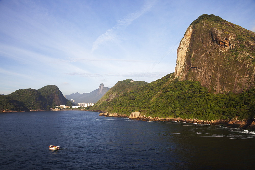 Tiburcio Beach, Christ The Redeemer Statue And Sugarloaf Mountain, Rio De Janeiro, Brazil