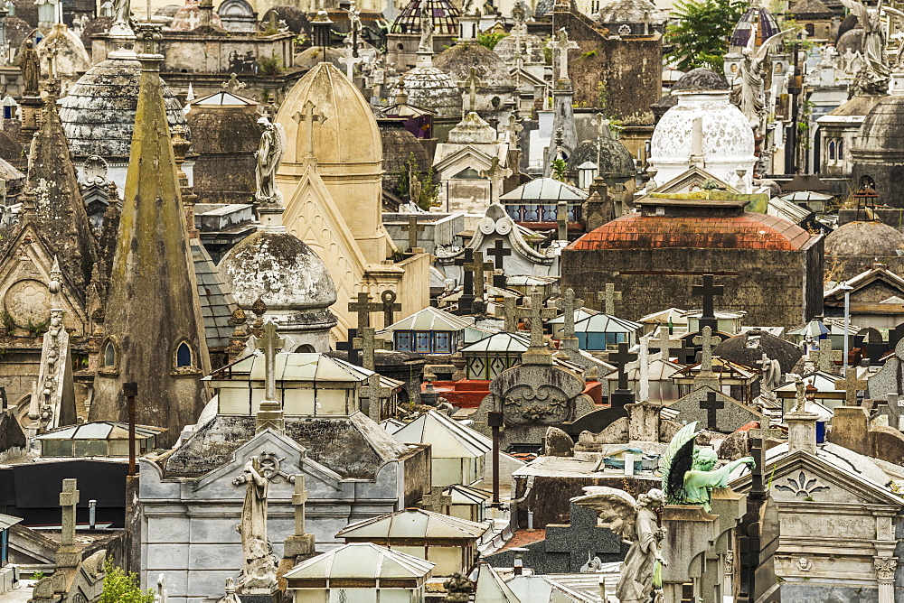 Tombs With Crosses At La Recoleta Cemetery, Buenos Aires, Argentina