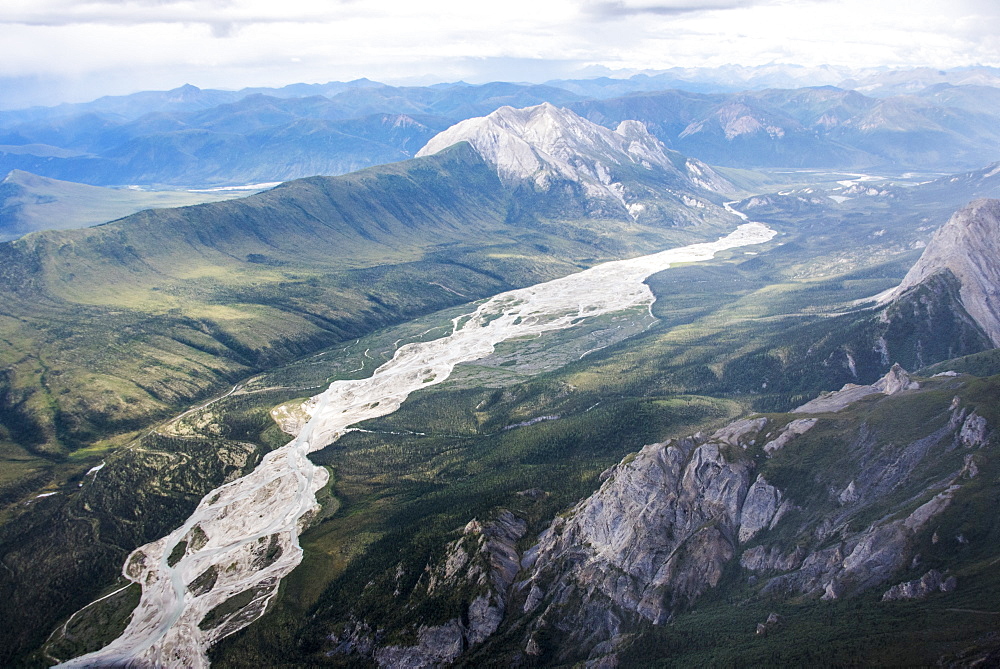 Aerial View Of The Brooks Range In Summer, Anwr, Arctic Alaska