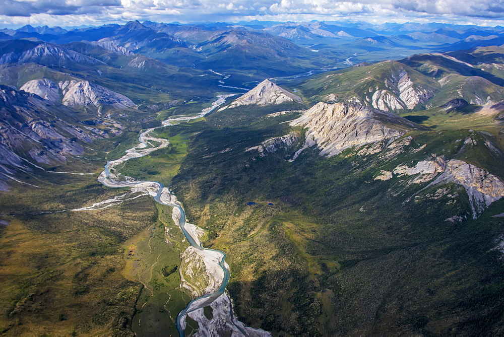 Aerial View Of The Brooks Range In Summer, Anwr, Alaska