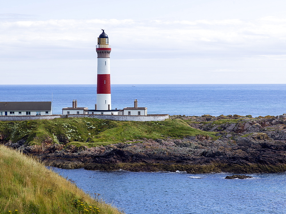 Buchan Ness Lighthouse On Moray Firth Coast, Aberdeenshire, Scotland