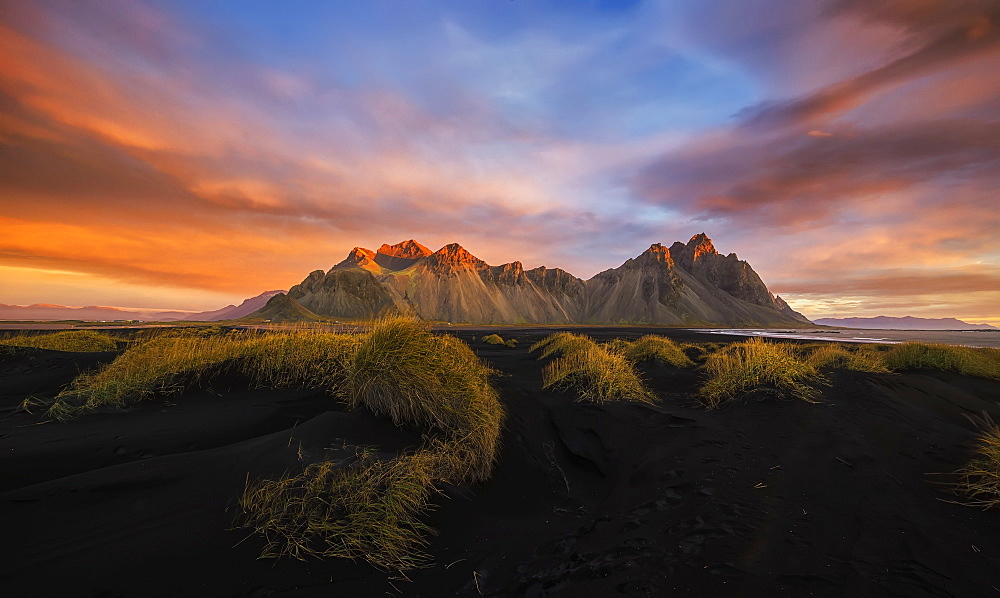 Vestrahorn At Sunrise, Near The Town Of Hofn In Southeastern Iceland, Iceland