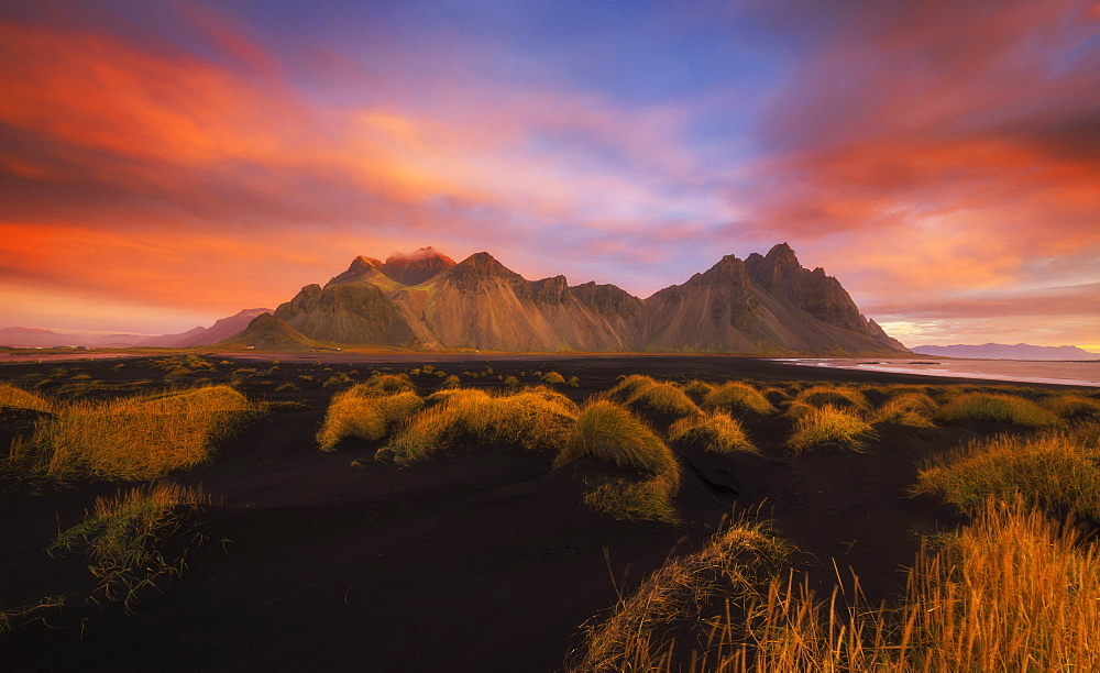 Vestrahorn At Sunrise, Near The Town Of Hofn In Southeastern Iceland, Iceland