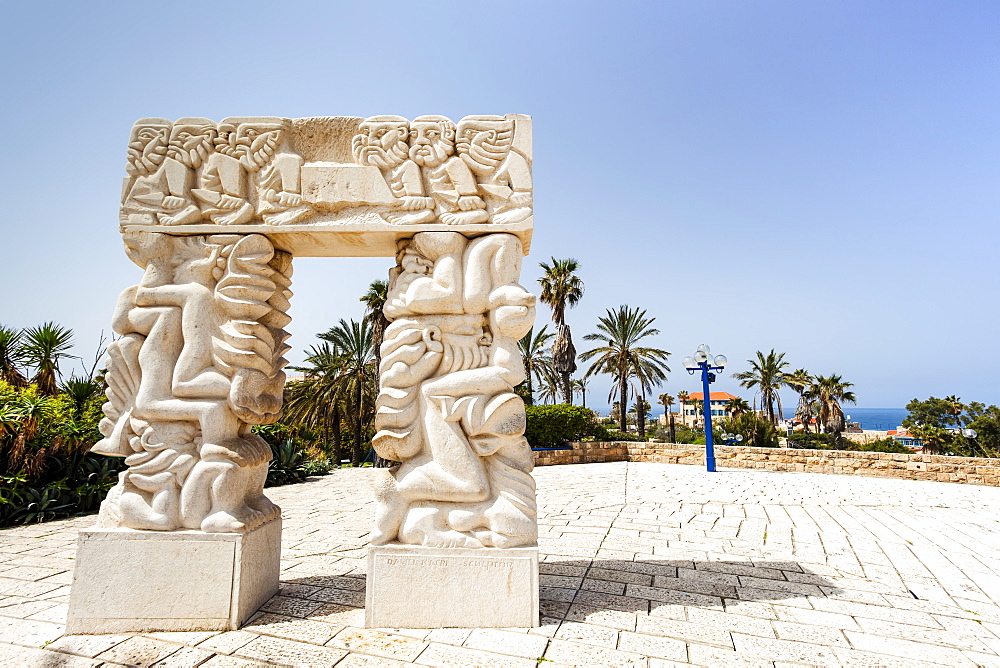 Carved White Stone Structure With Images Of Human Figures, Joppa, Israel