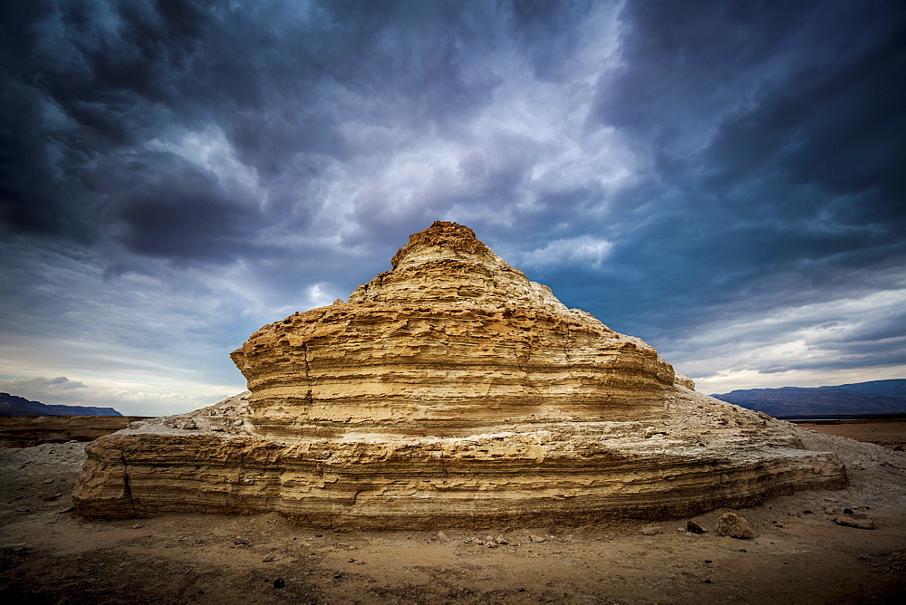 A Rock Formation In The Wilderness Located In The Jordan Valley Near The Dead Sea, Israel