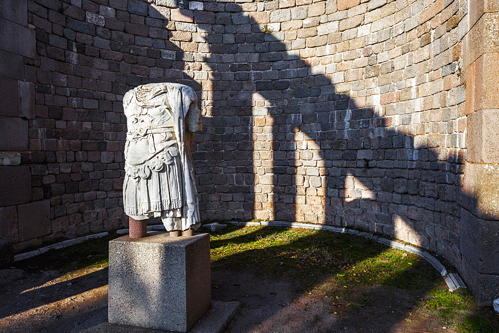 Statue Of The Headless Centurion At The Ruins Of The Temple Of Trajan, Pergamum, Turkey