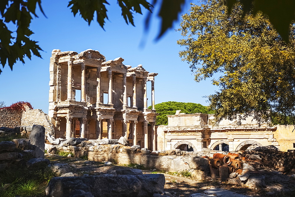 Ruins Of The Library Of Celsus In Ancient Ephesus, Ephesus, Turkey