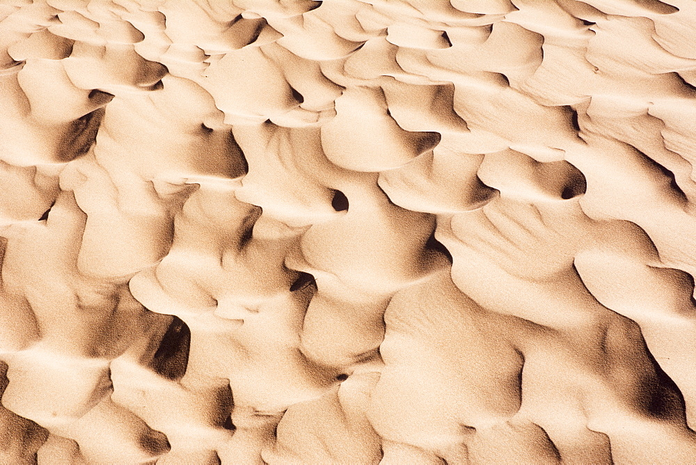 Close Up Of Sand Dune Pattern Looks Like Waves Of Sand, Mendoza, Argentina