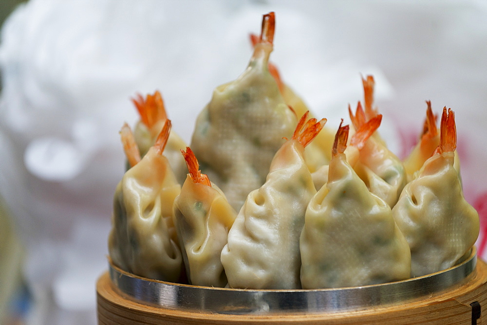 Close Up Of Shrimp Filled Dumplings, Seoul, South Korea