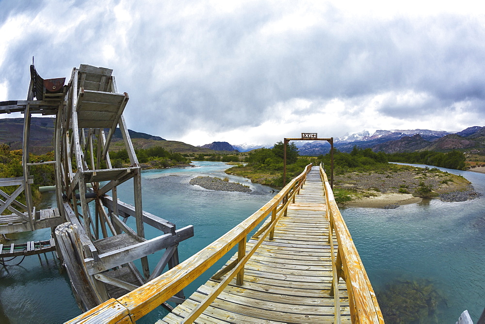 Single Person Bridge At Estancia Christina Near Upsala Glacier In Los Glaciers National Park In Argentine Portion Of Patagonia, El Calafate, Santa Cruz Province, Argentina