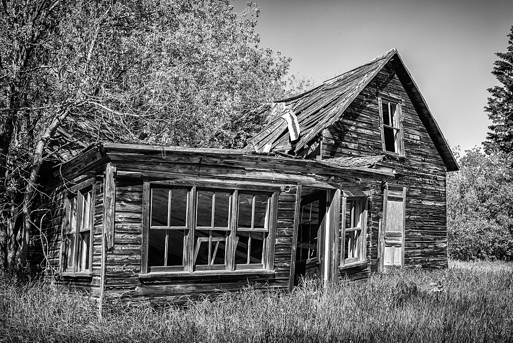 Weathered Wooden Farmstead In The Country, Winnipeg, Manitoba, Canada