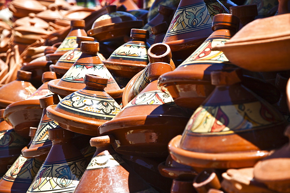 Tagine Pots In A Market, Meknes, Morocco