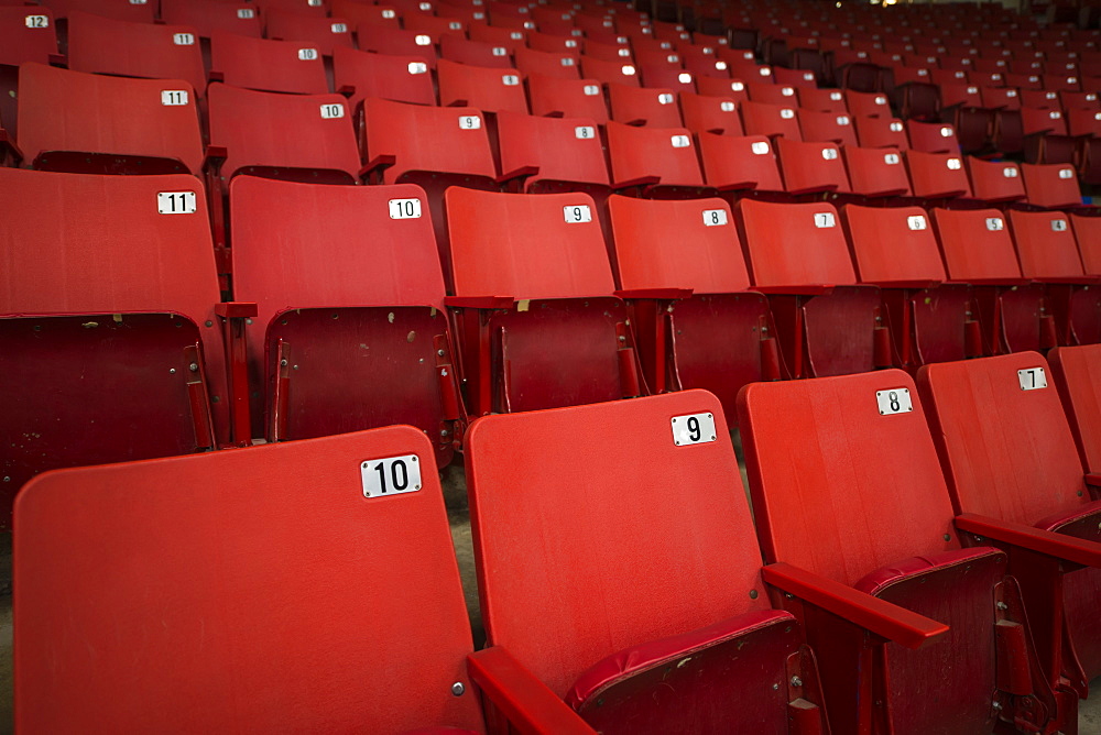 Red Stadium Seats, Brandon, Manitoba, Canada