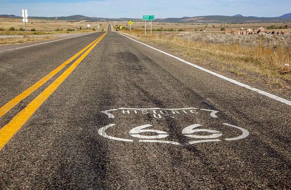 Route 66 Logo Painted On The Highway, Arizona, United States Of America