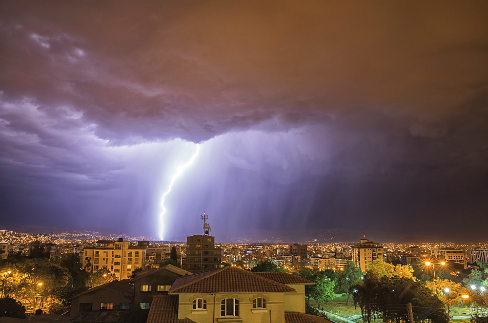 Lightning Strike Over Cochabamba, Cochabamba, Bolivia