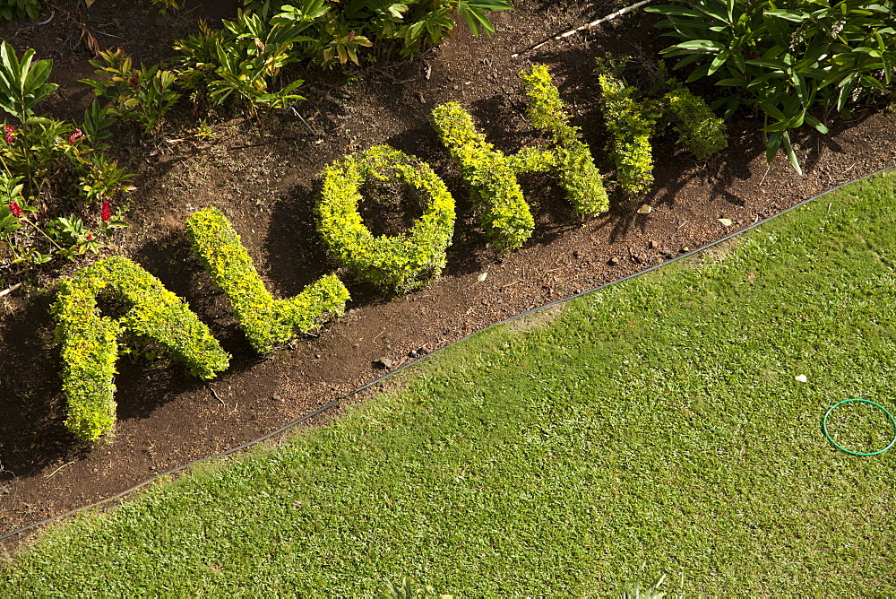 Aloha Written In Plants, Wailea, Maui, Hawaii, United States Of America