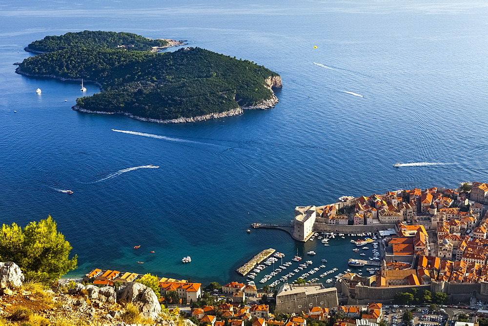 View Of Port And Rooftops, Dubrovnik, Croatia