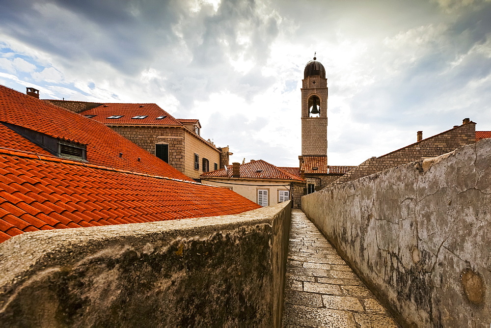 City Walls And Tower Of The Franciscan Monastery, Dubrovnik, Croatia