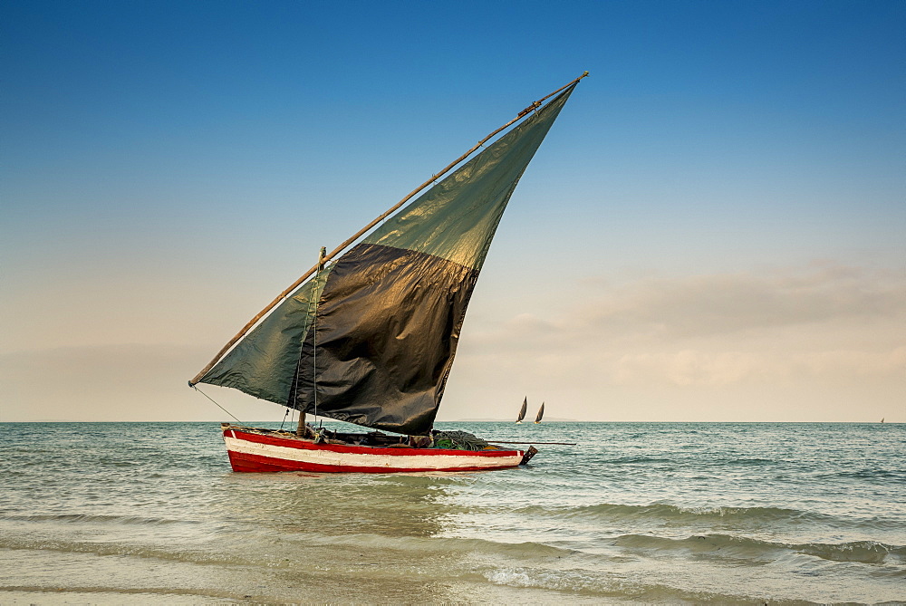 Dhow In Vilanculos Beach, Bazaruto Archipelago, Mozambique