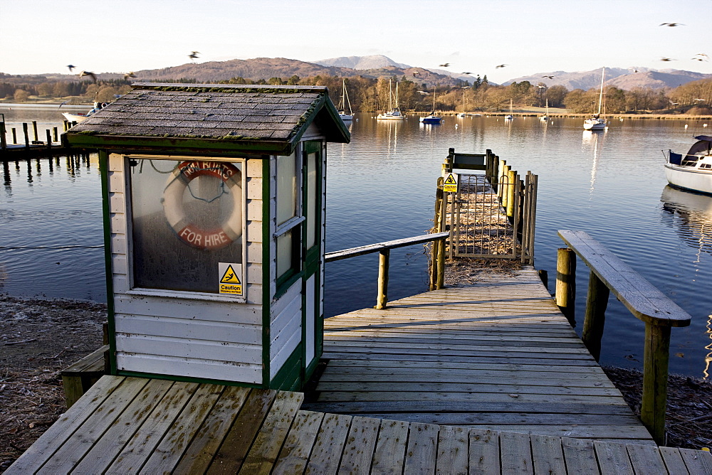 Dock In A Lake Harbor, Cumbria, England