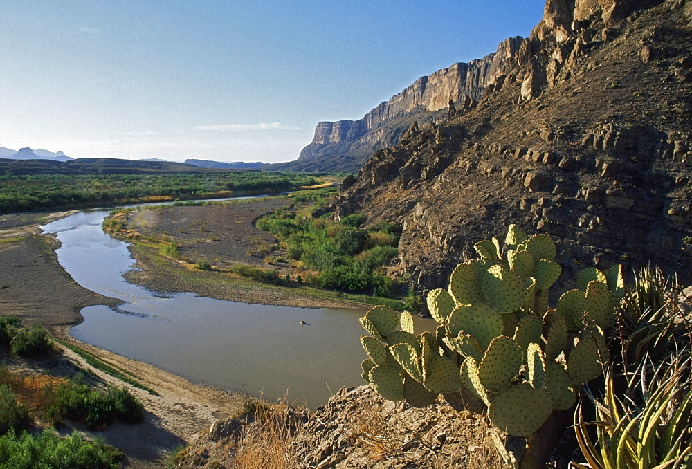 Rio Grande Where It Exits Santa Elena Canyon, Texas, Usa