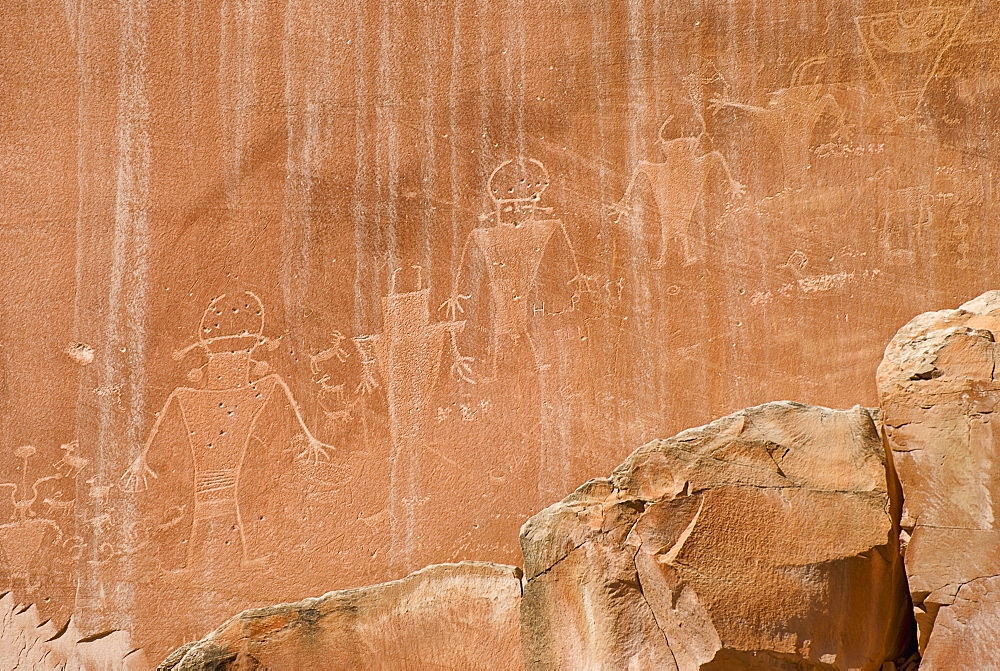 Utah, United States Of America; Indian Rock Art In Capitol Reef National Park