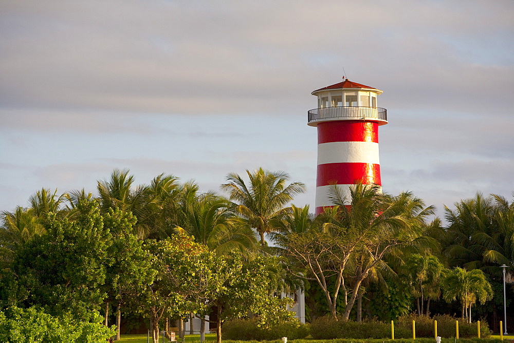 A Red And White Striped Tower; Bahamas