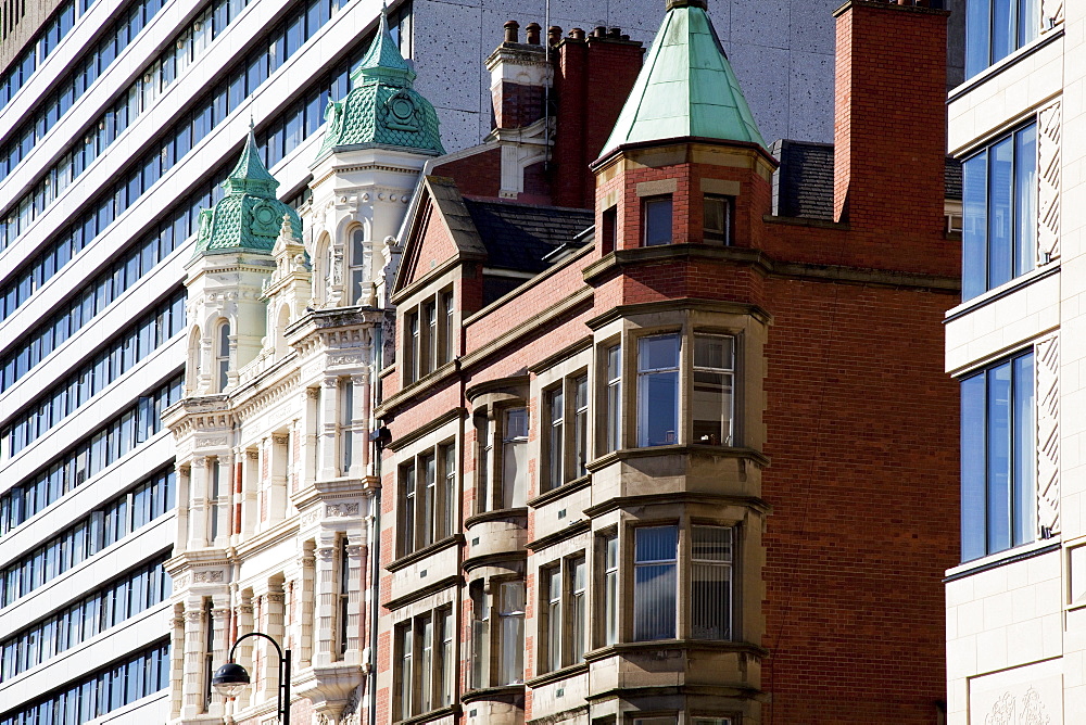 Contrasting Modern And Older Buildings; Belfast, County Antrim, Northern Ireland