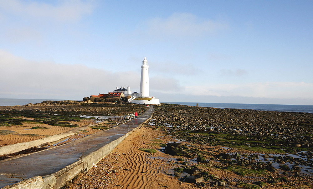 Road To St. Mary's Lighthouse; Whitley Bay, Tyne And Wear, England