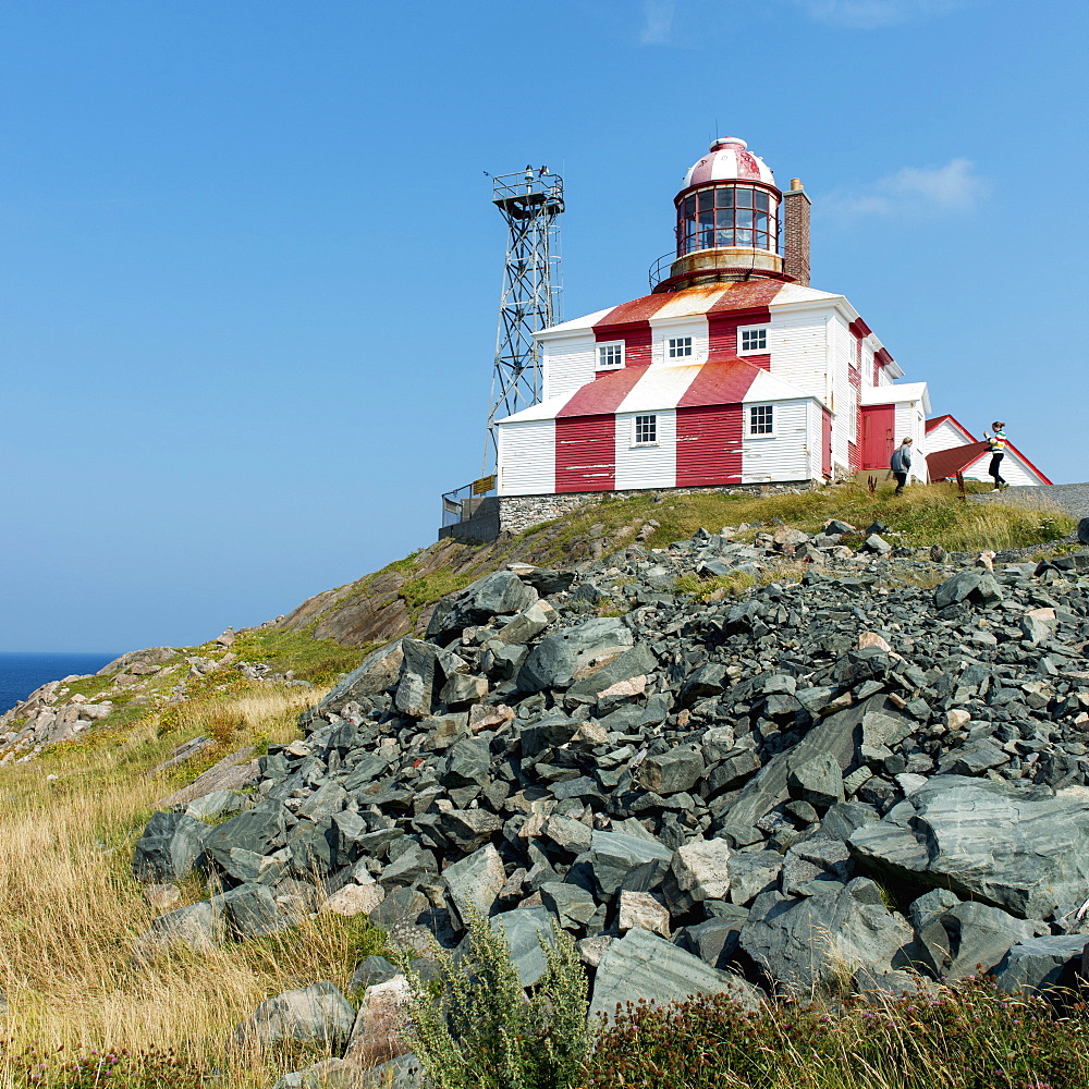 Lighthouse And Building Along The Atlantic Coast, Bonavista, Newfoundland And Labrador, Canada