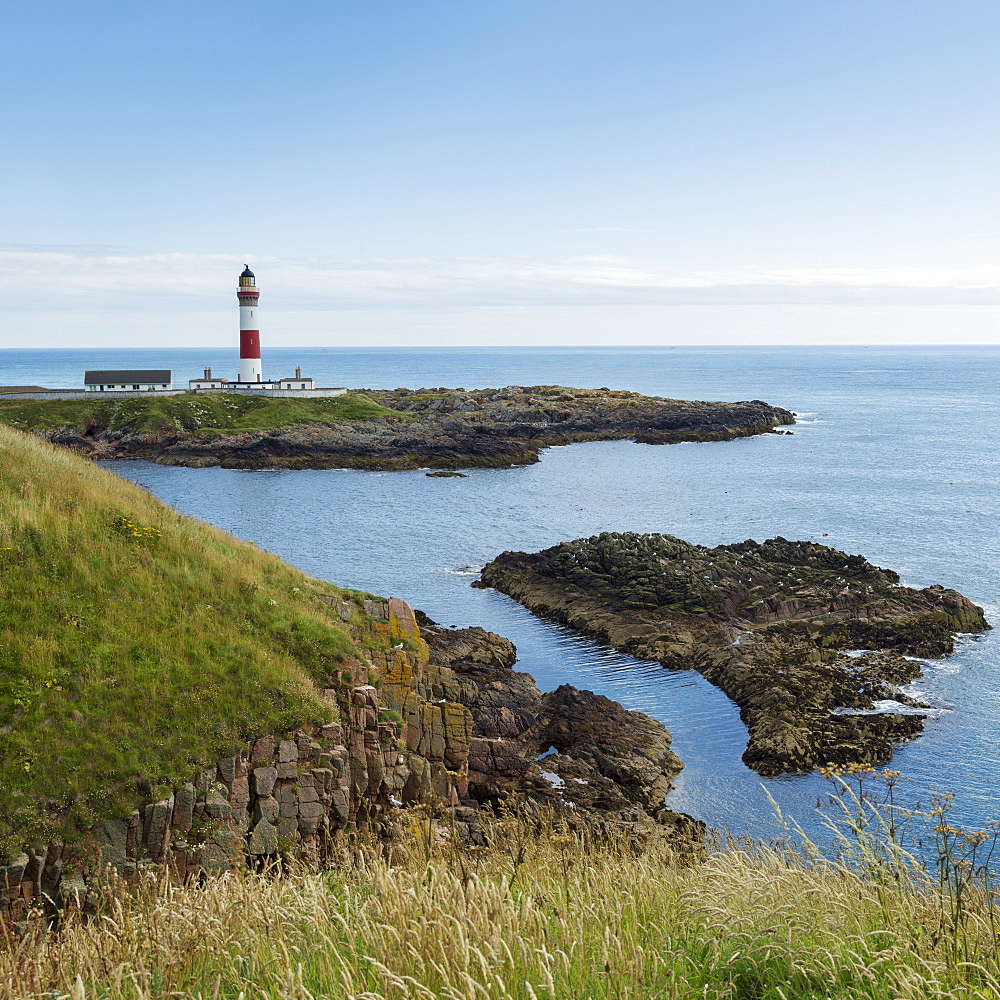 Buchan Ness Lighthouse On Moray Firth Coast, Aberdeenshire, Scotland