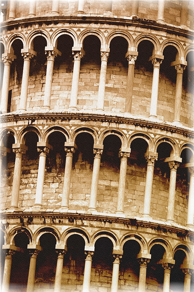 Closeup Of The Leaning Tower Of Pisa Tuscany Italy