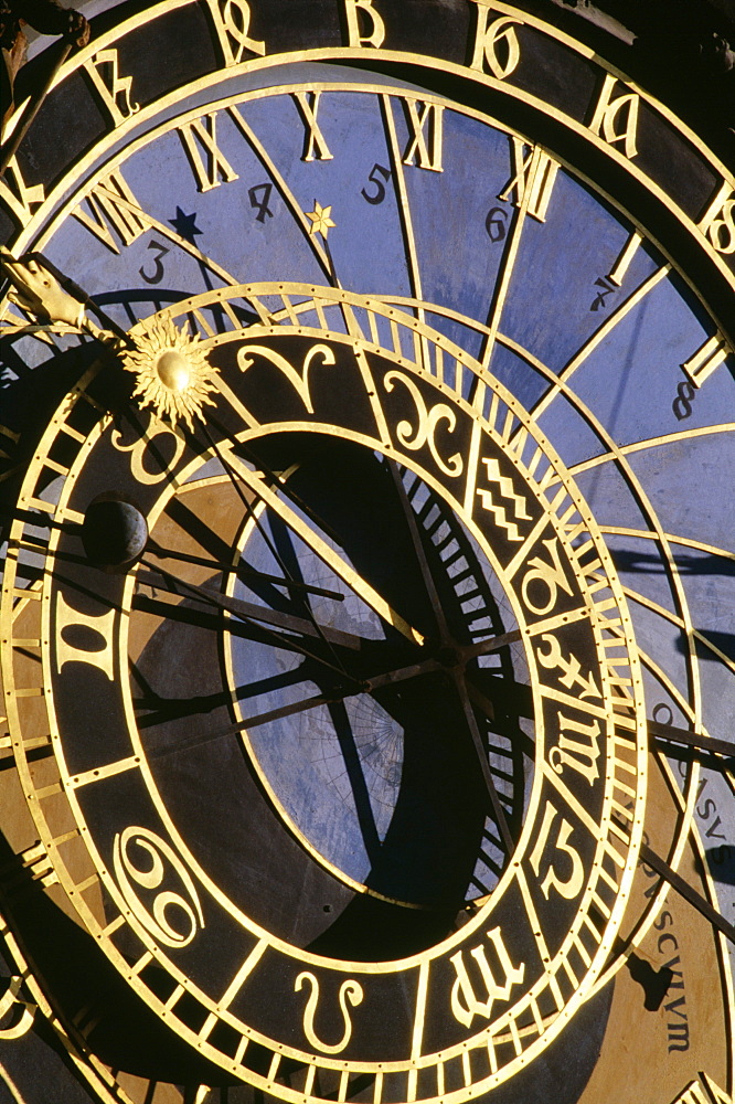 Detail Of The Astronomical Clock On Prague's Town Hall, Prague, Czech Republic