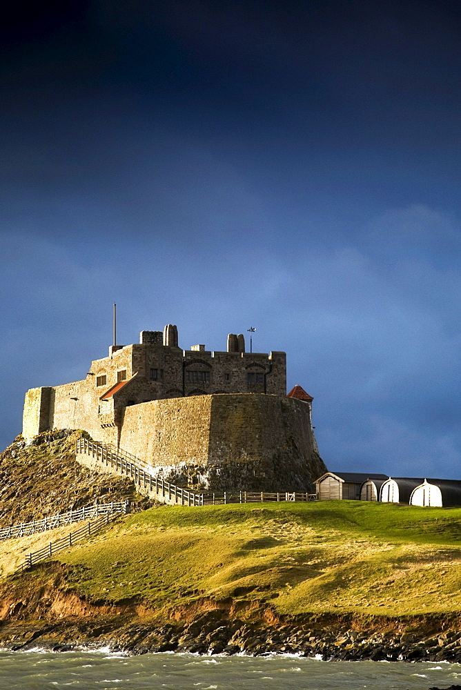 Lindisfarne Castle On A Volcanic Mound Called Beblowe Craig, Holy Island, Bewick, England