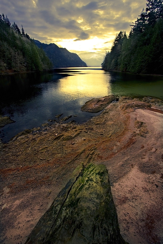 Sun Setting On A River