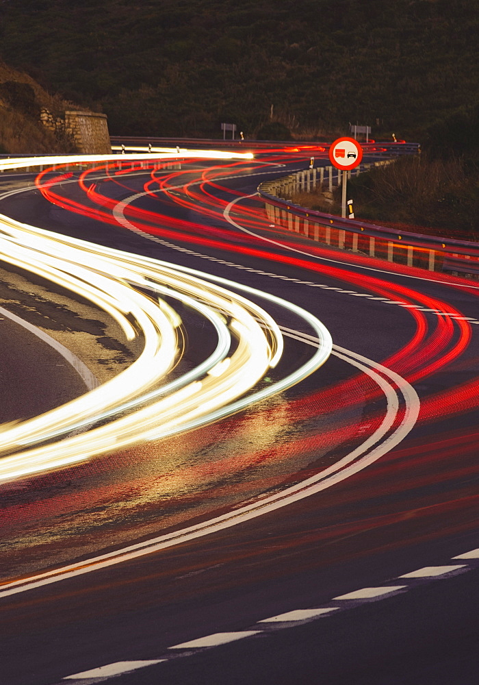 Vehicle Lights On A Road