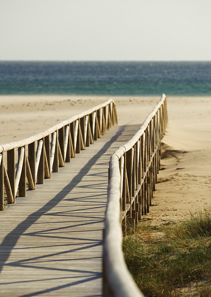 Dos Mares Beach In Front Of Hotel Dos Mares Along Costa De La Luz, Tarifa, Cadiz, Andalusia, Spain