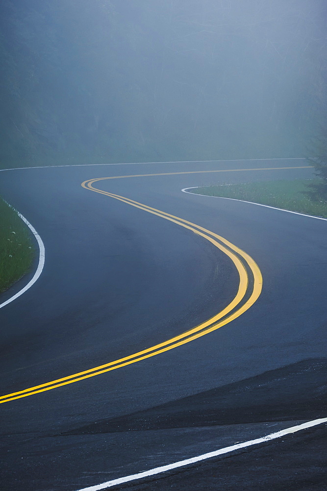 A curve in a road in great smoky mountains national park, Tennessee united states of america