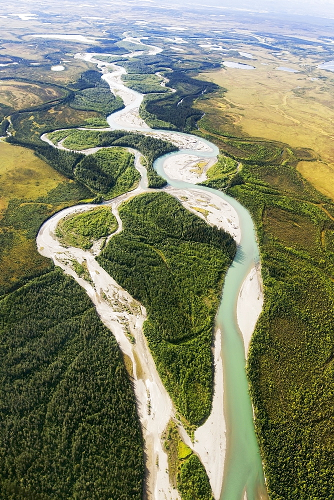 Views From The Flight Through The Brooks Range Out To The Noatak River, Arctic Alaska In Summertime, Alaska, United States Of America