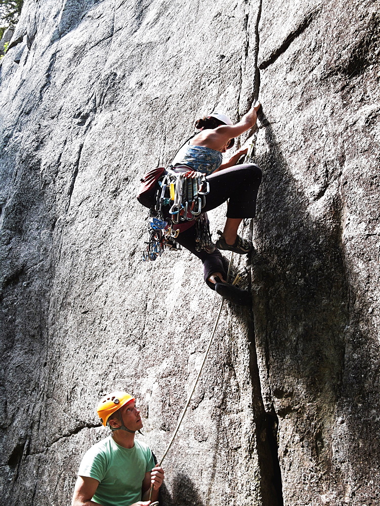 Rock Climbers, Laurentians, Quebec, Canada