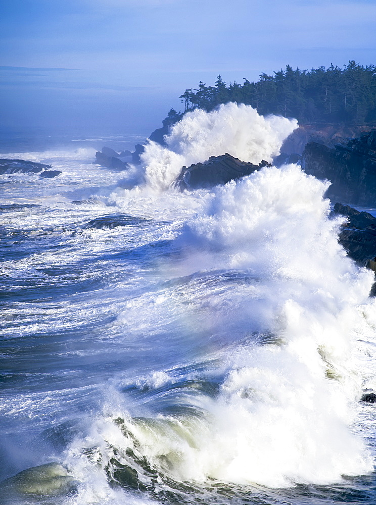 Surf Breaks On The Rocks, Charleston, Oregon, United States Of America