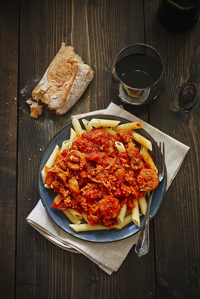 Sausage Penne Meal With Bread