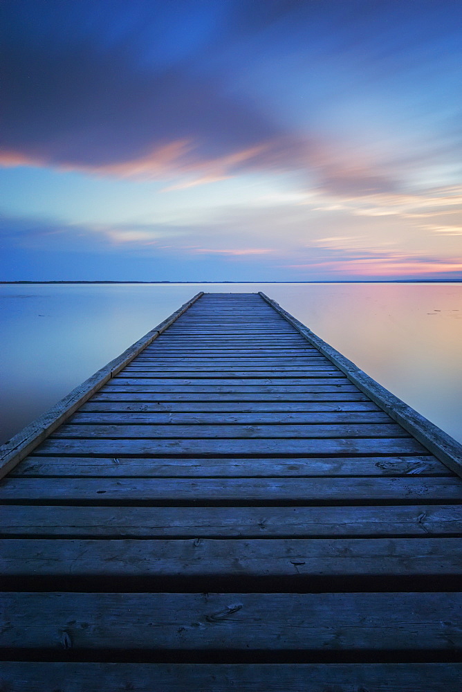 6 Minute Exposure Of An Old Dock, Queen Elizabeth Provincial Park, Alberta, Canada