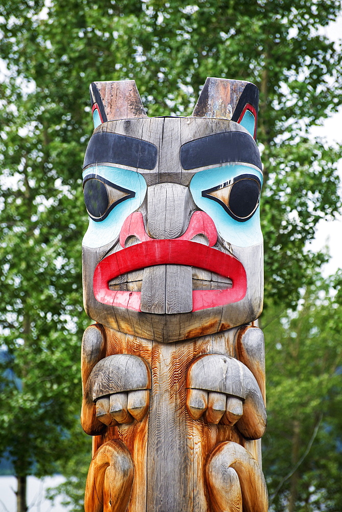 First Nations Totem, Teslin, British Columbia, Canada