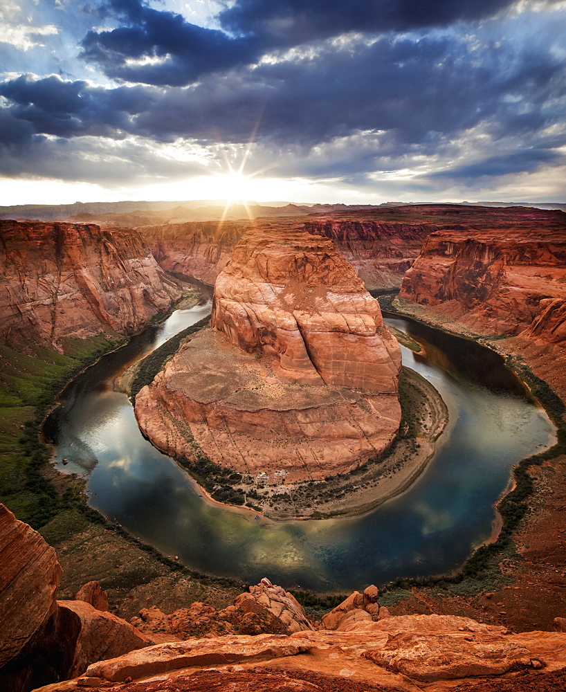 Dramatic Sunset At Horseshoe Bend, Page, Arizona, United States Of America